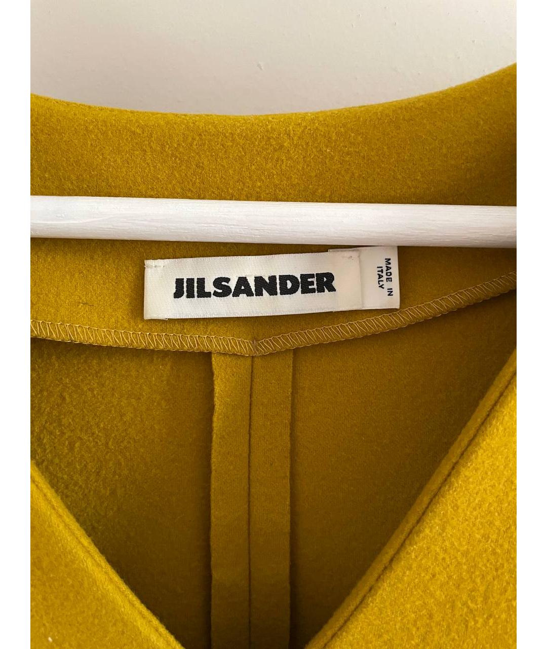 JIL SANDER Желтое кашемировое повседневное платье, фото 3