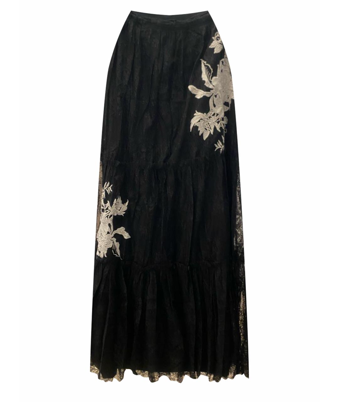TWIN-SET Черная кружевная юбка макси, фото 1