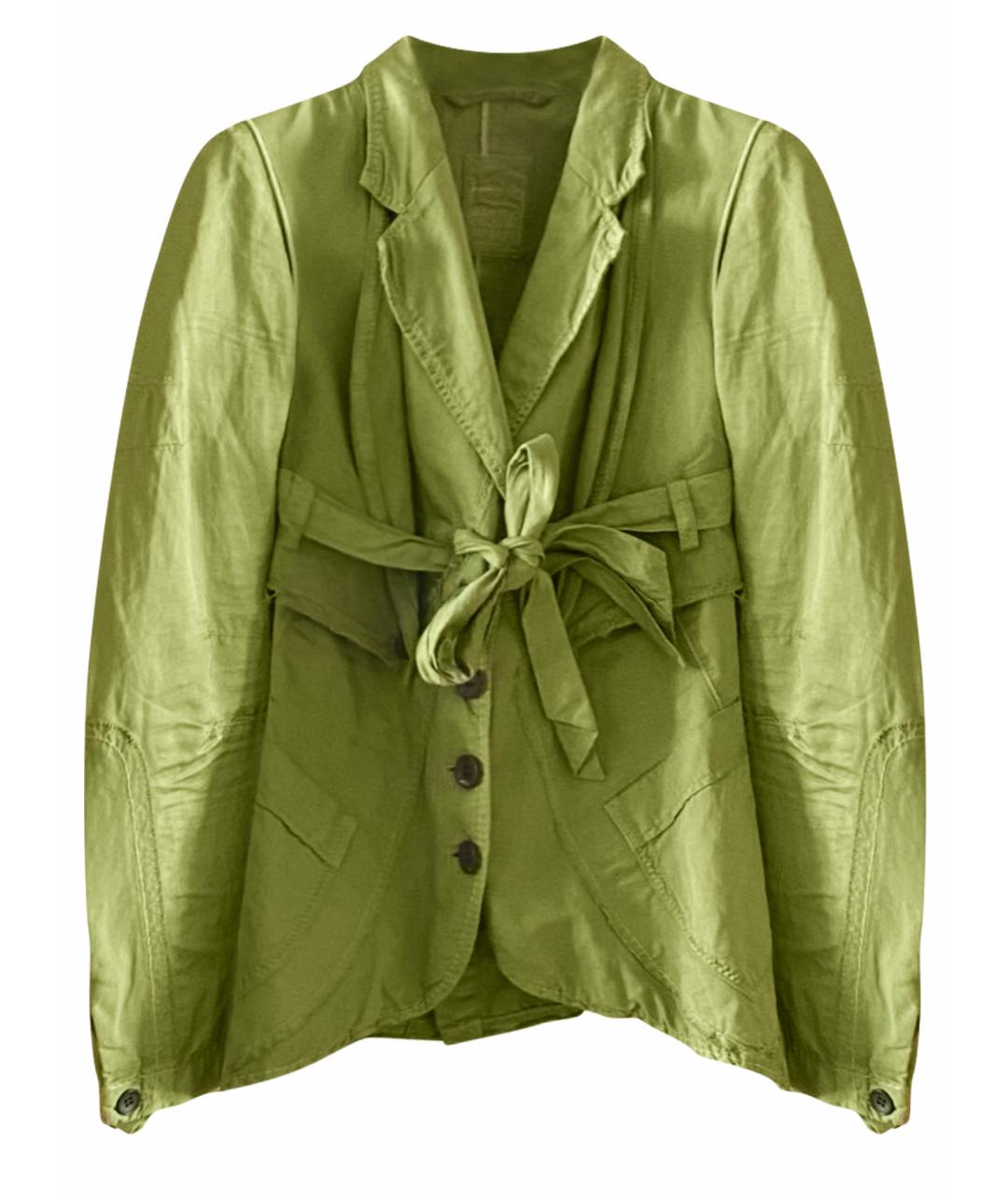MARITHE FRANCOIS GIRBAUD Салатовый хлопко-эластановый жакет/пиджак, фото 1