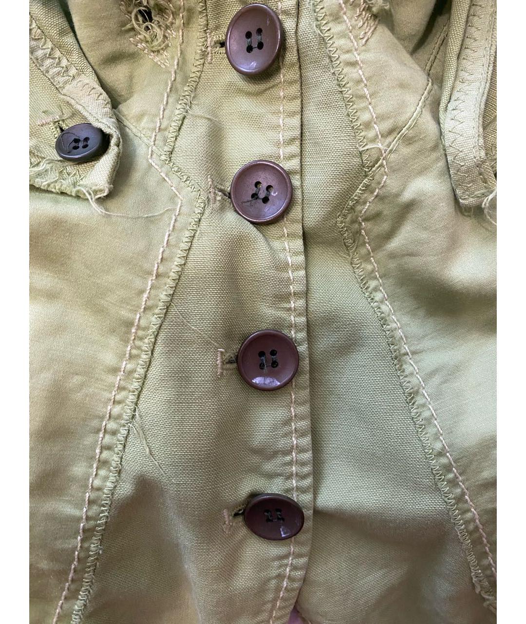 MARITHE FRANCOIS GIRBAUD Салатовый хлопко-эластановый жакет/пиджак, фото 4