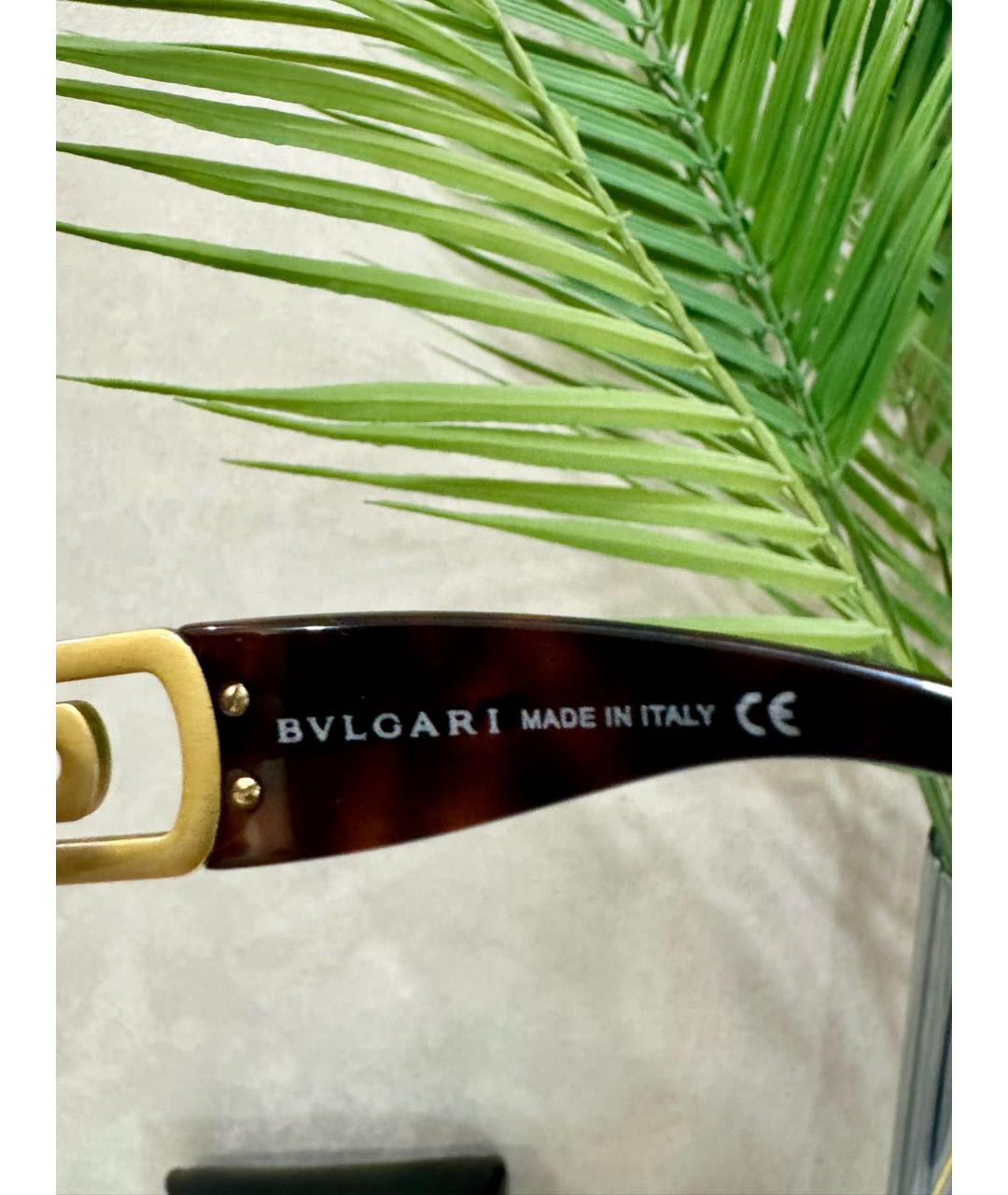 BVLGARI Коричневые пластиковые солнцезащитные очки, фото 8