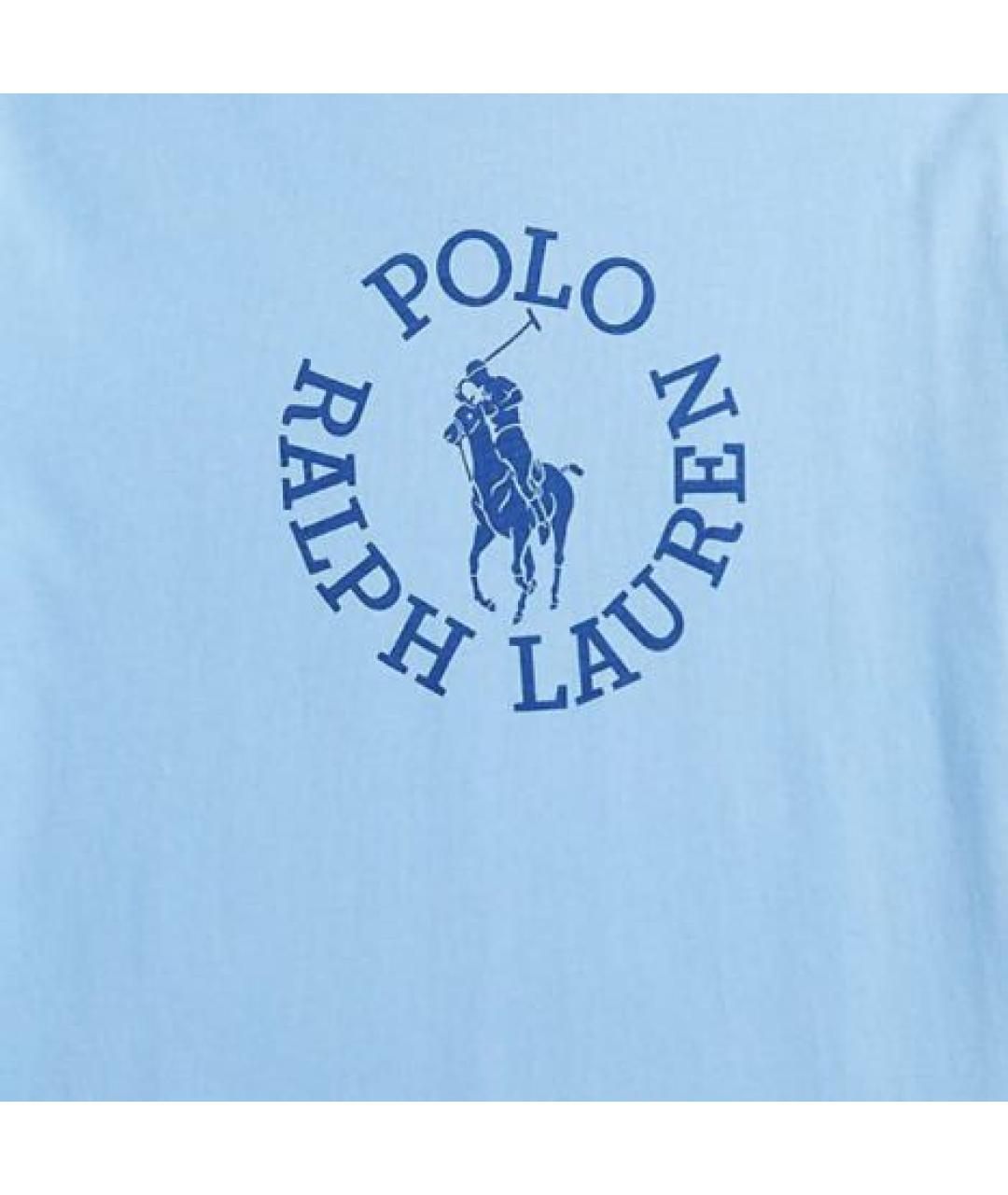 POLO RALPH LAUREN Голубая хлопковая детская футболка, фото 3
