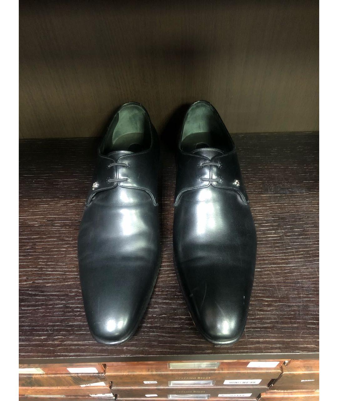 STEFANO RICCI Черные кожаные туфли, фото 2