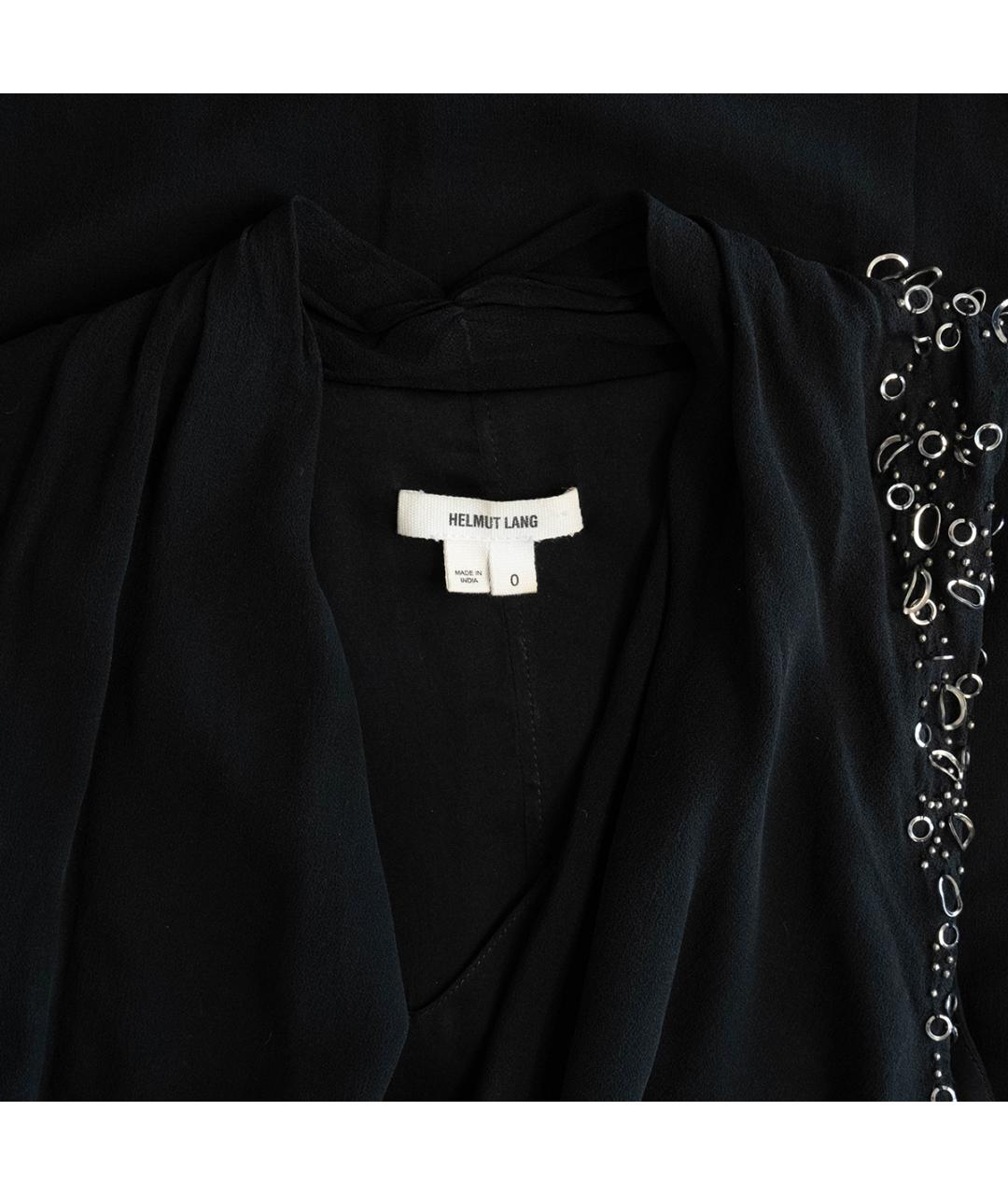 HELMUT LANG Черное шелковое повседневное платье, фото 3