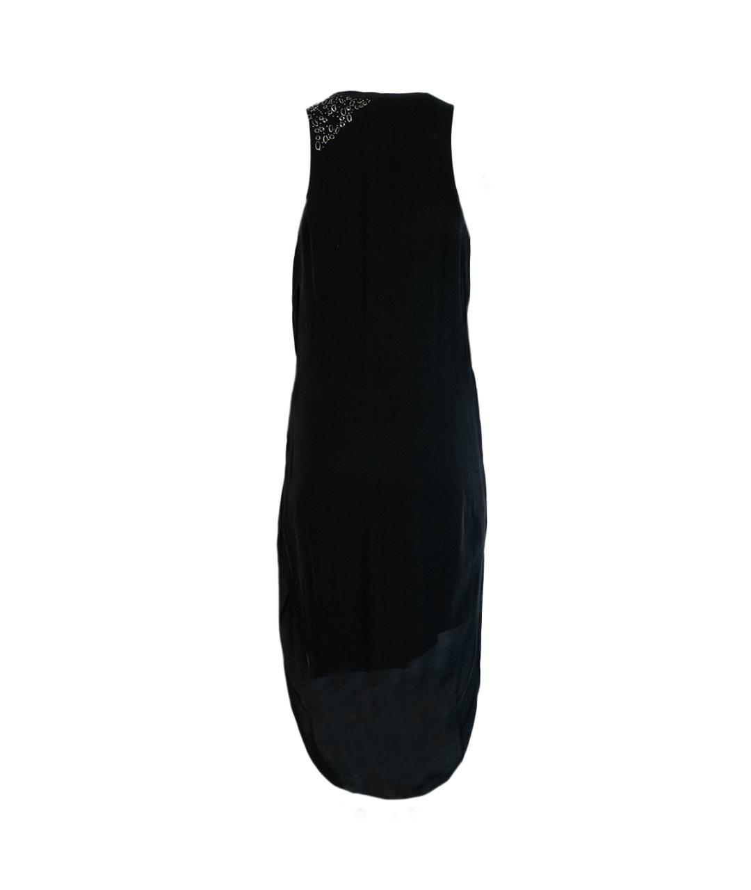 HELMUT LANG Черное шелковое повседневное платье, фото 2