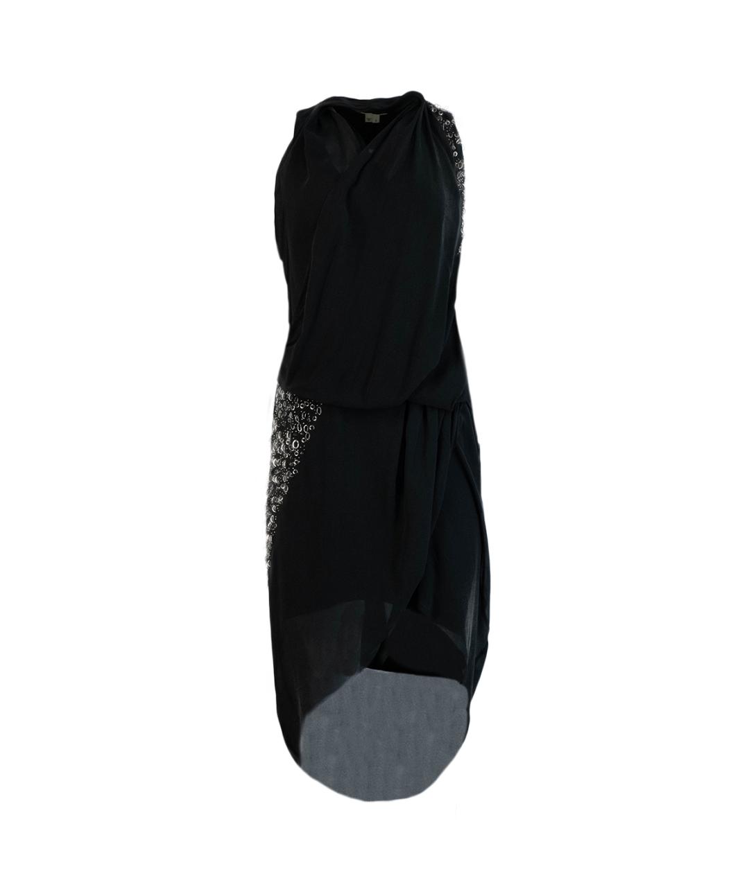 HELMUT LANG Черное шелковое повседневное платье, фото 6
