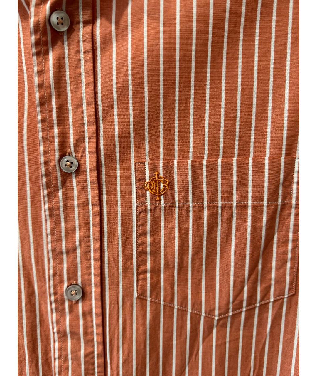 CHRISTIAN DIOR Оранжевая хлопко-полиэстеровая кэжуал рубашка, фото 4