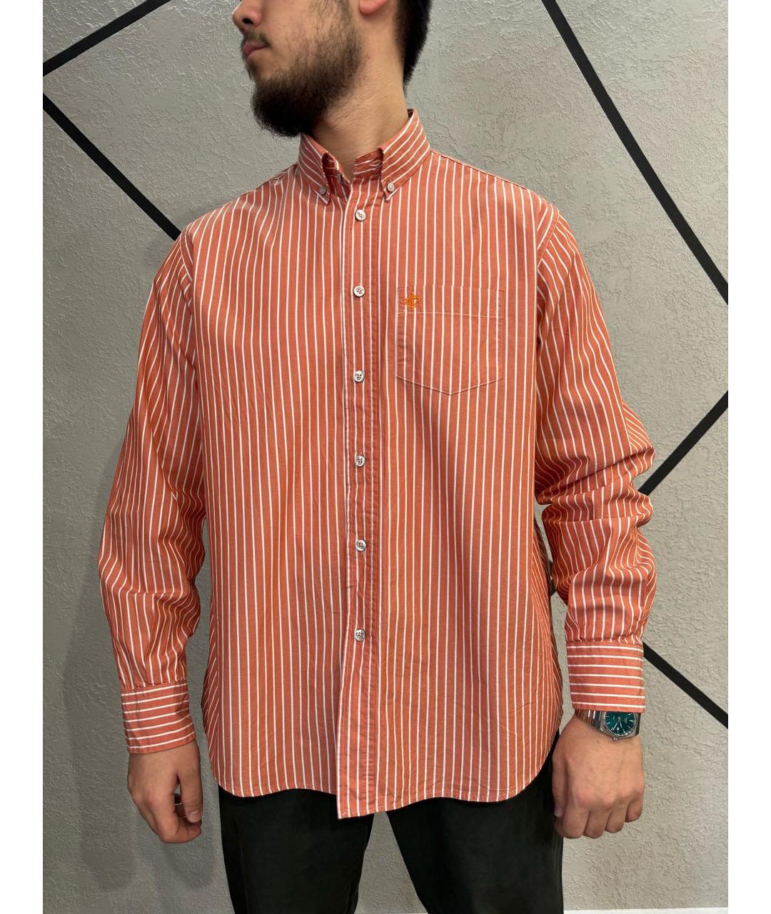 CHRISTIAN DIOR PRE-OWNED Оранжевая хлопко-полиэстеровая кэжуал рубашка, фото 7