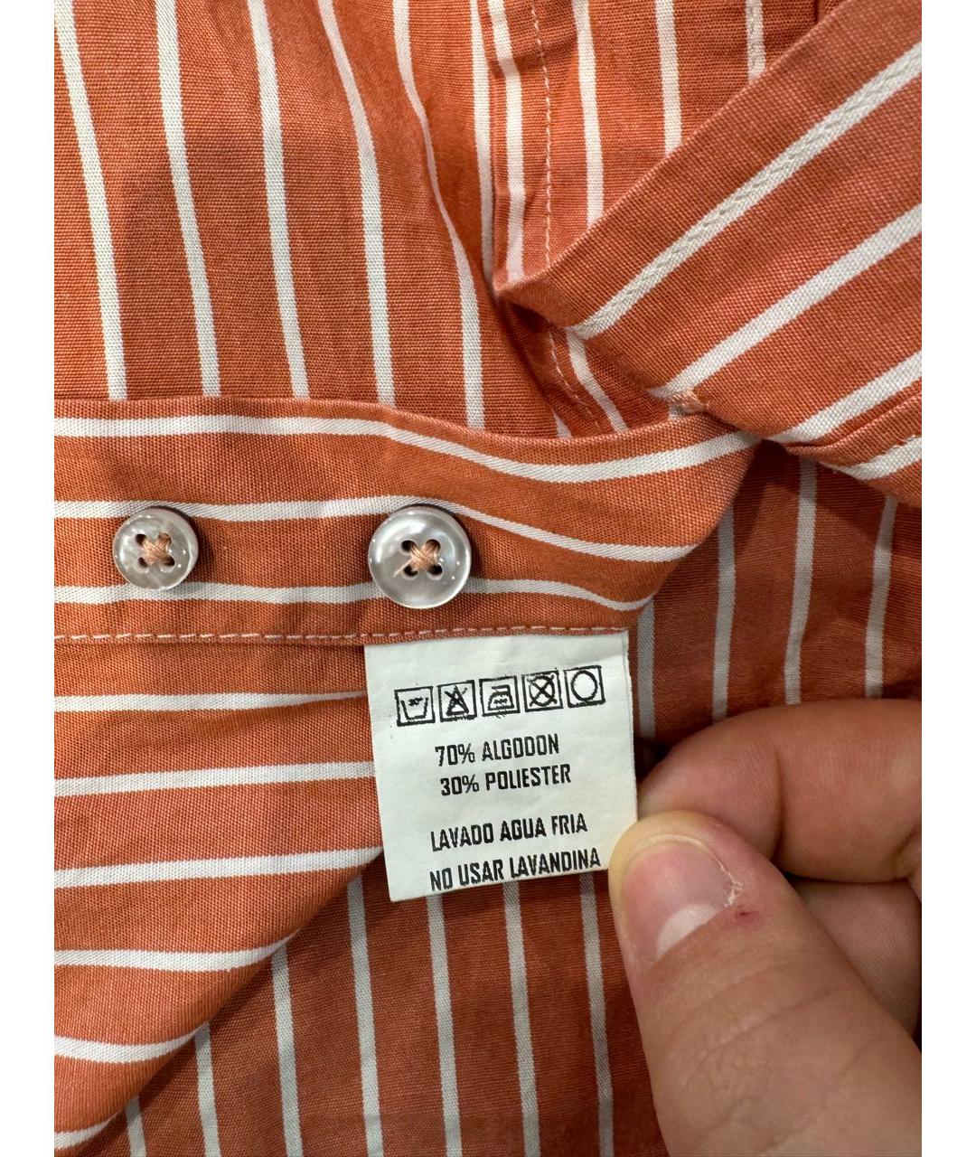 CHRISTIAN DIOR Оранжевая хлопко-полиэстеровая кэжуал рубашка, фото 5