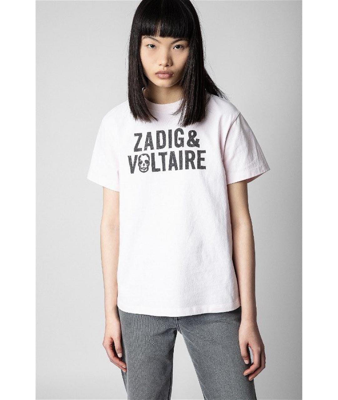 ZADIG & VOLTAIRE Бежевая хлопковая футболка, фото 2