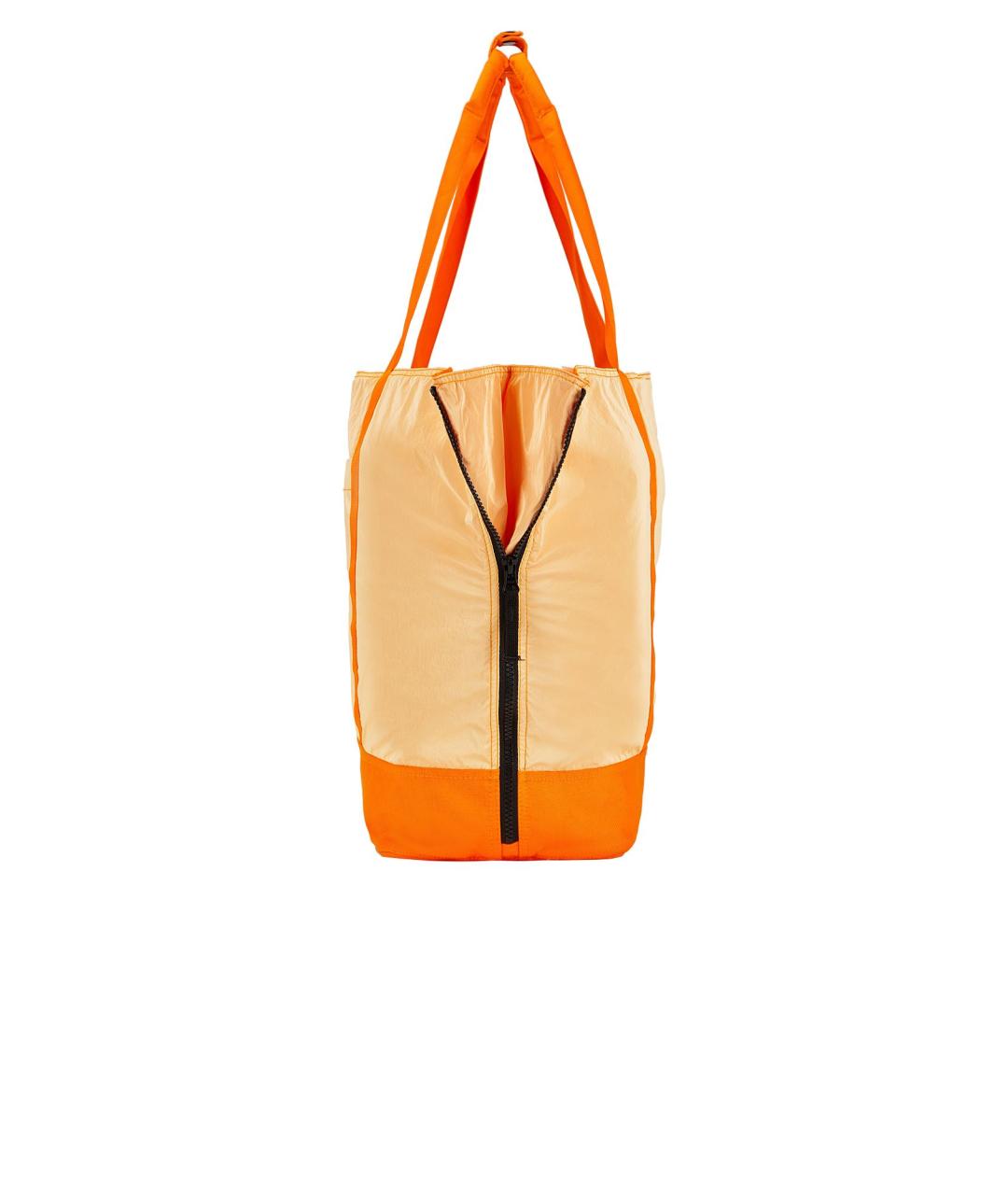 STONE ISLAND Оранжевая синтетическая сумка тоут, фото 3