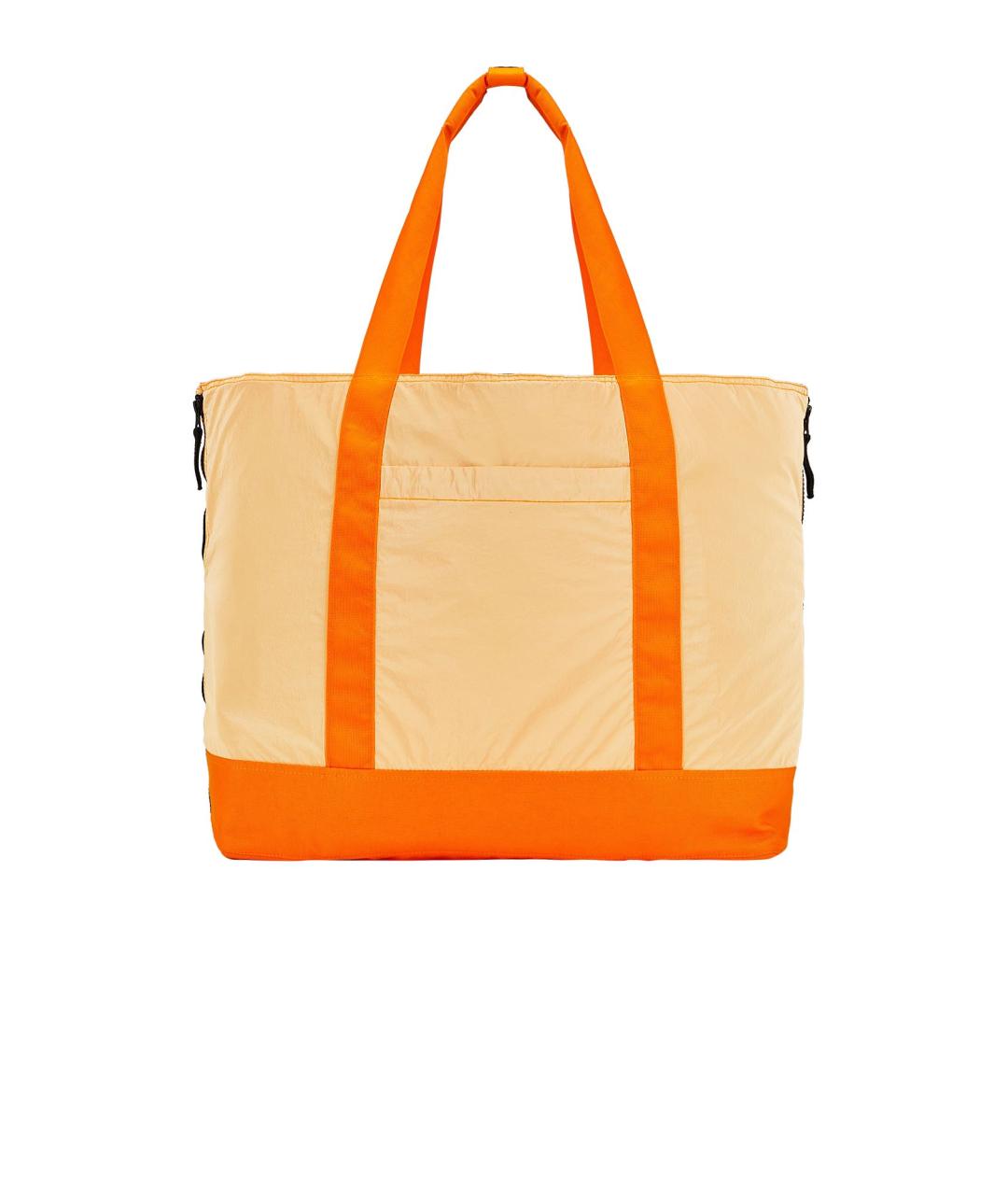 STONE ISLAND Оранжевая синтетическая сумка тоут, фото 2