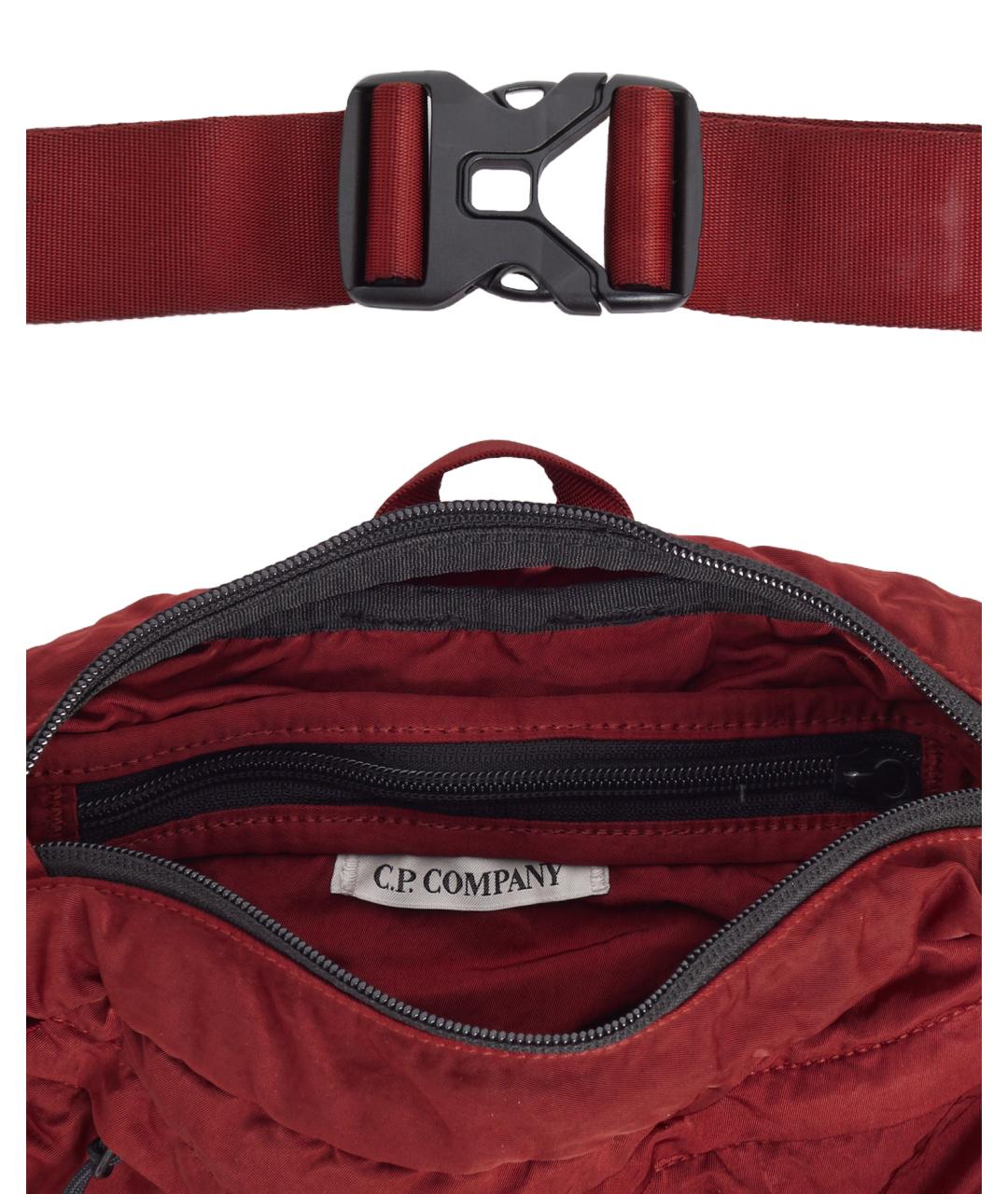 CP COMPANY Красная синтетическая поясная сумка, фото 3