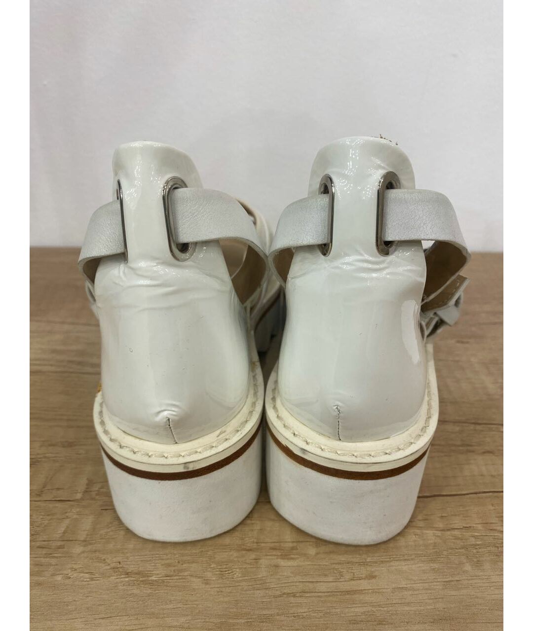 AALTO Белые кожаные сандалии, фото 5