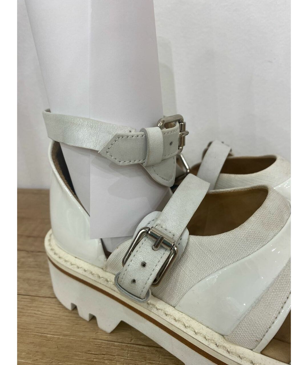 AALTO Белые кожаные сандалии, фото 3