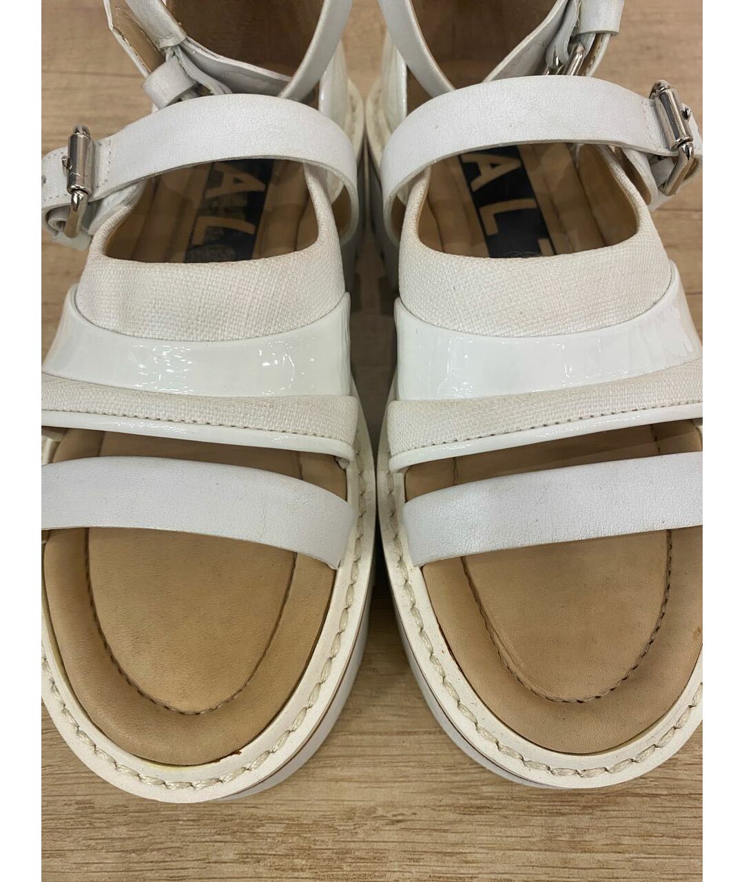 AALTO Белые кожаные сандалии, фото 8
