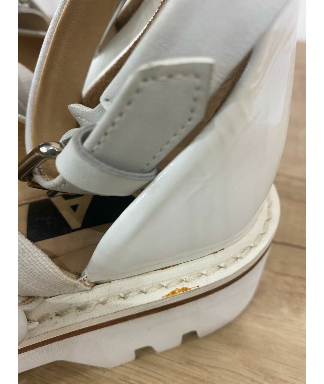 AALTO Белые кожаные сандалии, фото 7