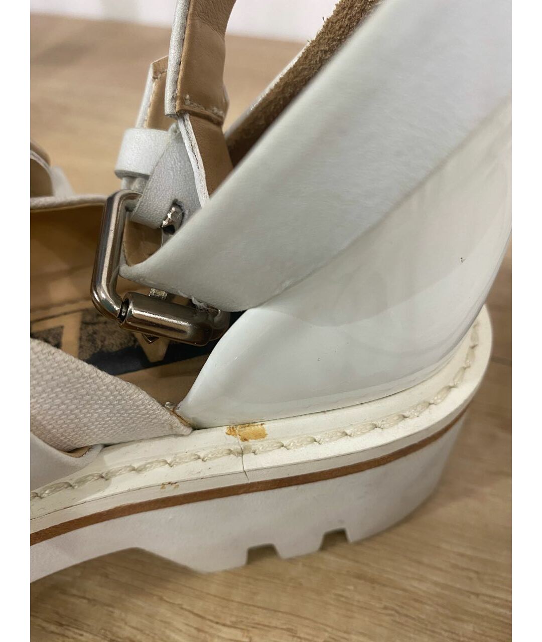AALTO Белые кожаные сандалии, фото 6