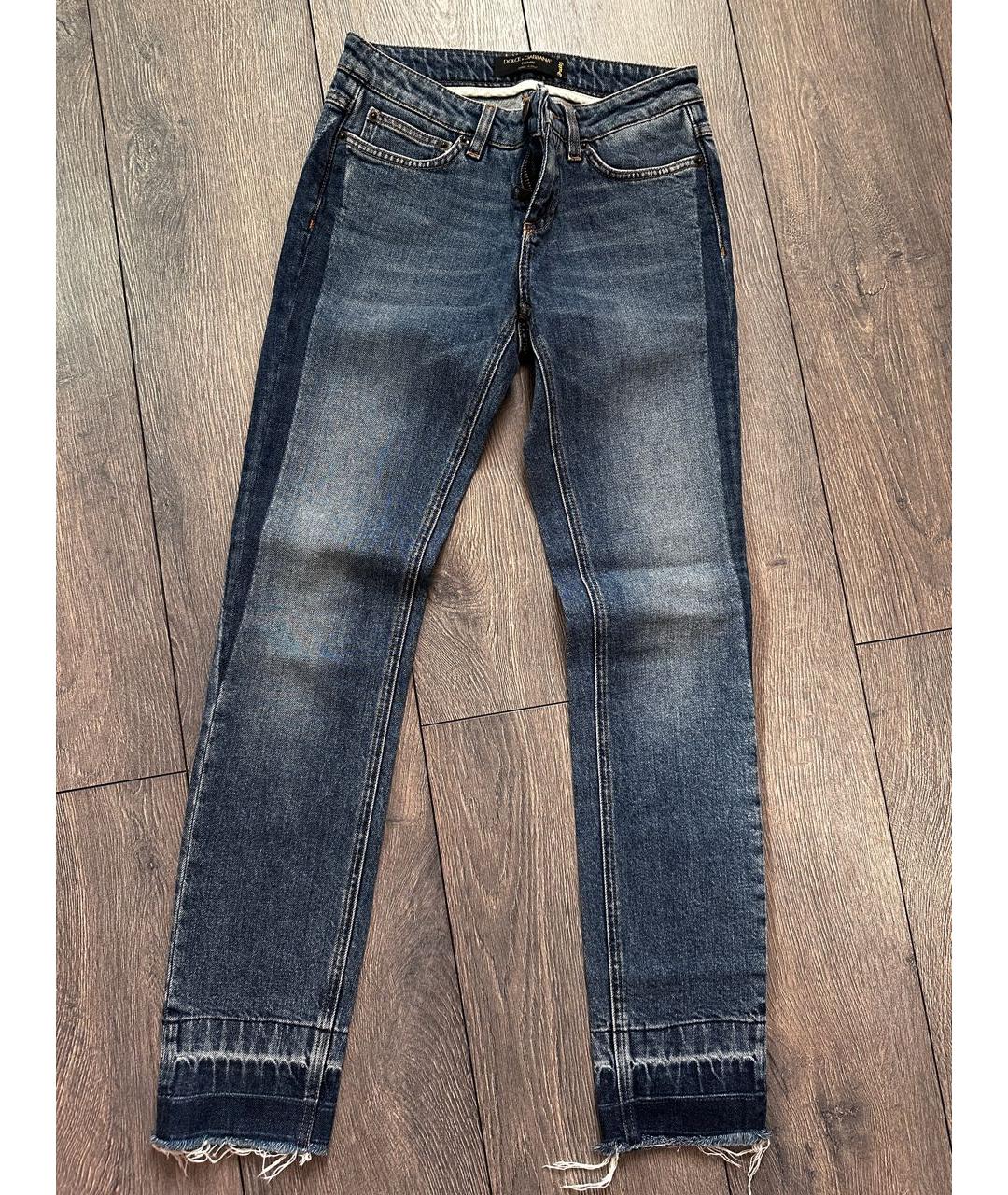 DOLCE&GABBANA Темно-синие хлопко-эластановые прямые джинсы, фото 6