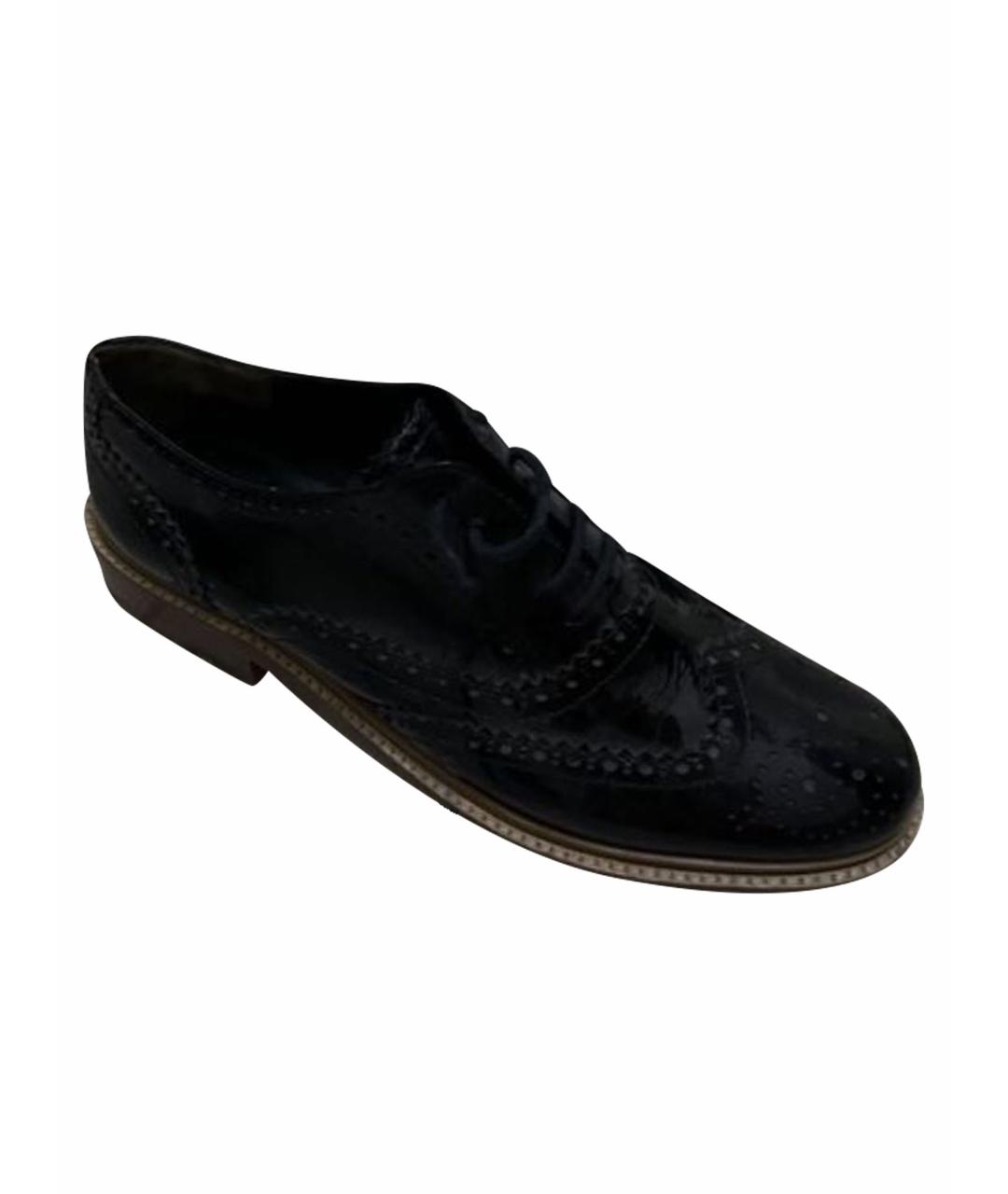 JIL SANDER Черные ботинки из лакированной кожи, фото 1