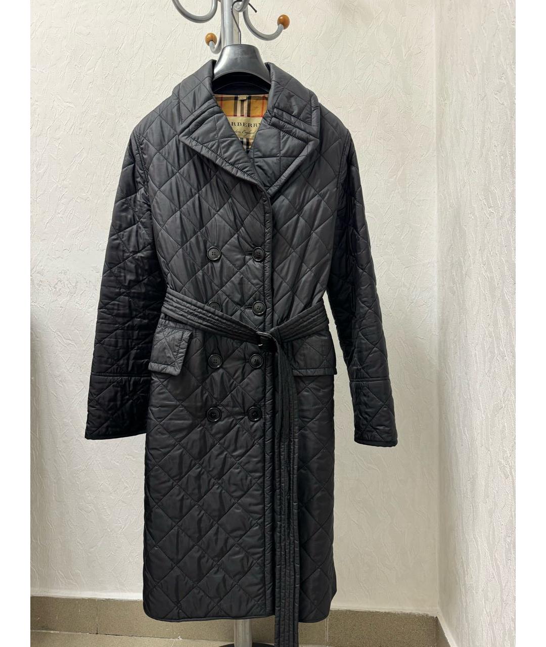 BURBERRY Черное полиамидовое пальто, фото 9