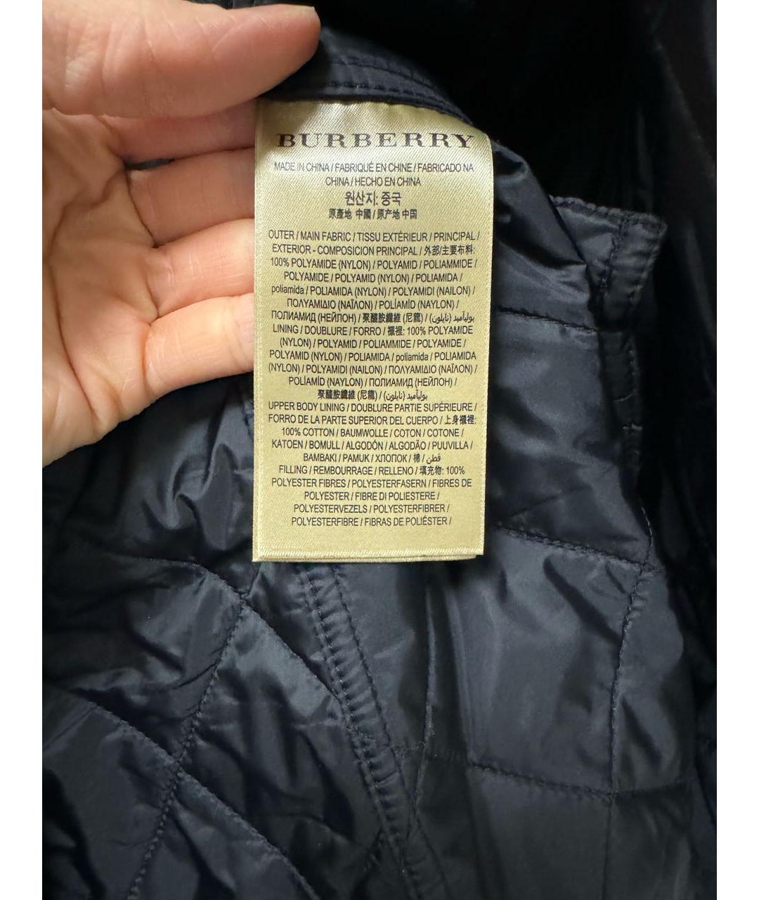 BURBERRY Черное полиамидовое пальто, фото 5