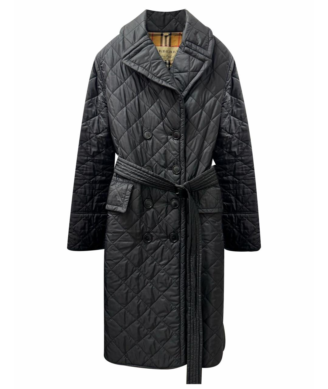 BURBERRY Черное полиамидовое пальто, фото 1