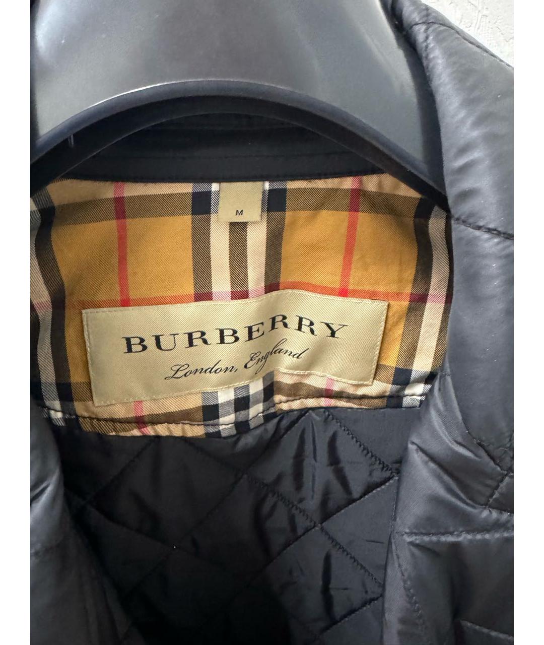 BURBERRY Черное полиамидовое пальто, фото 3