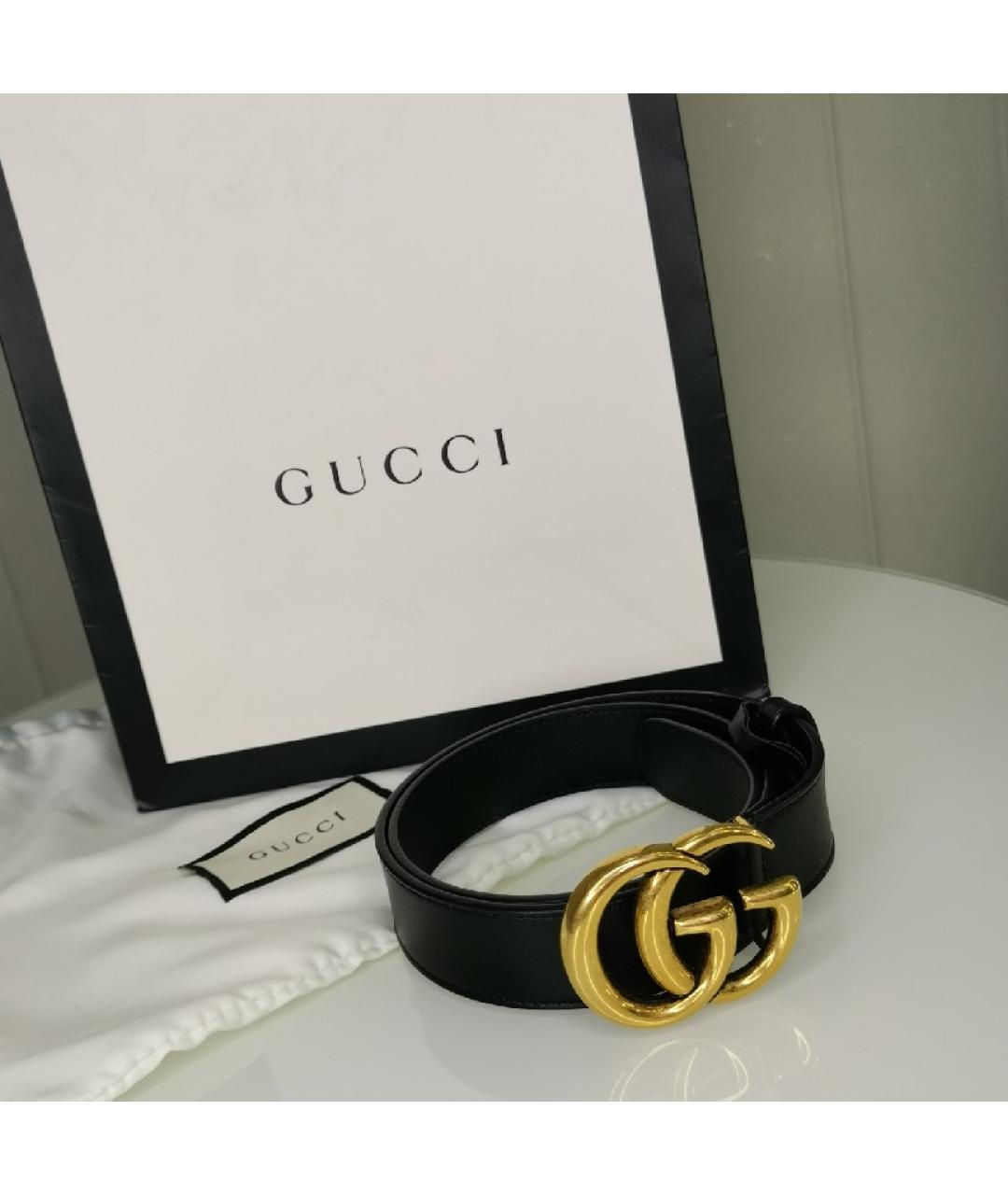 GUCCI Черный кожаный ремень, фото 9