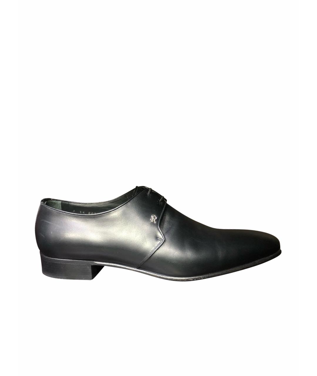 STEFANO RICCI Черные кожаные туфли, фото 1