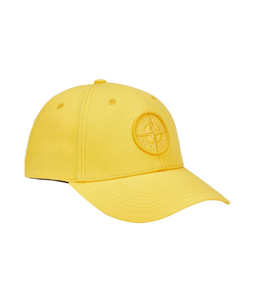 STONE ISLAND Желтая хлопковая кепка/бейсболка, фото 1