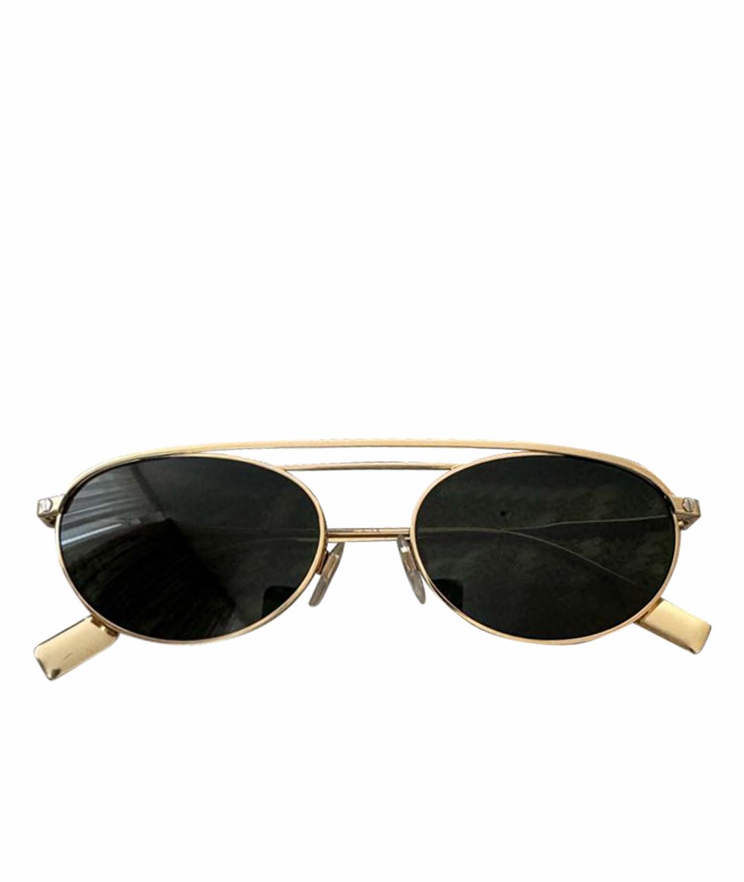 BURBERRY Золотые металлические солнцезащитные очки, фото 1