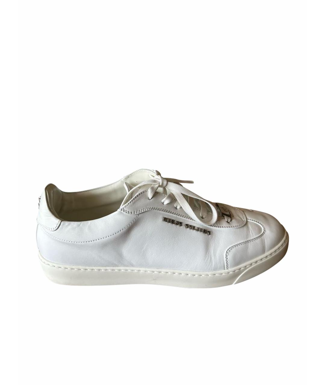 PHILIPP PLEIN Белые кожаные низкие кроссовки / кеды, фото 1