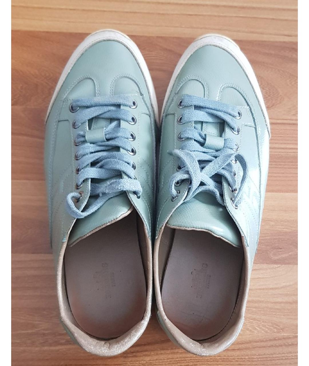 HERMES PRE-OWNED Голубые кроссовки из лакированной кожи, фото 3