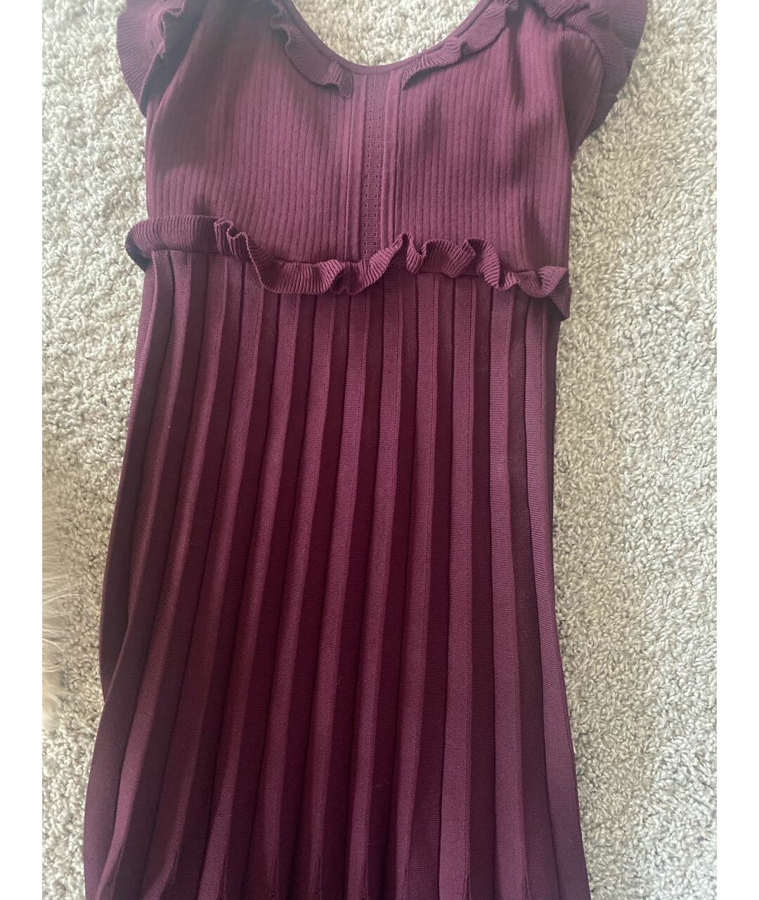 SANDRO Бордовое вискозное коктейльное платье, фото 4