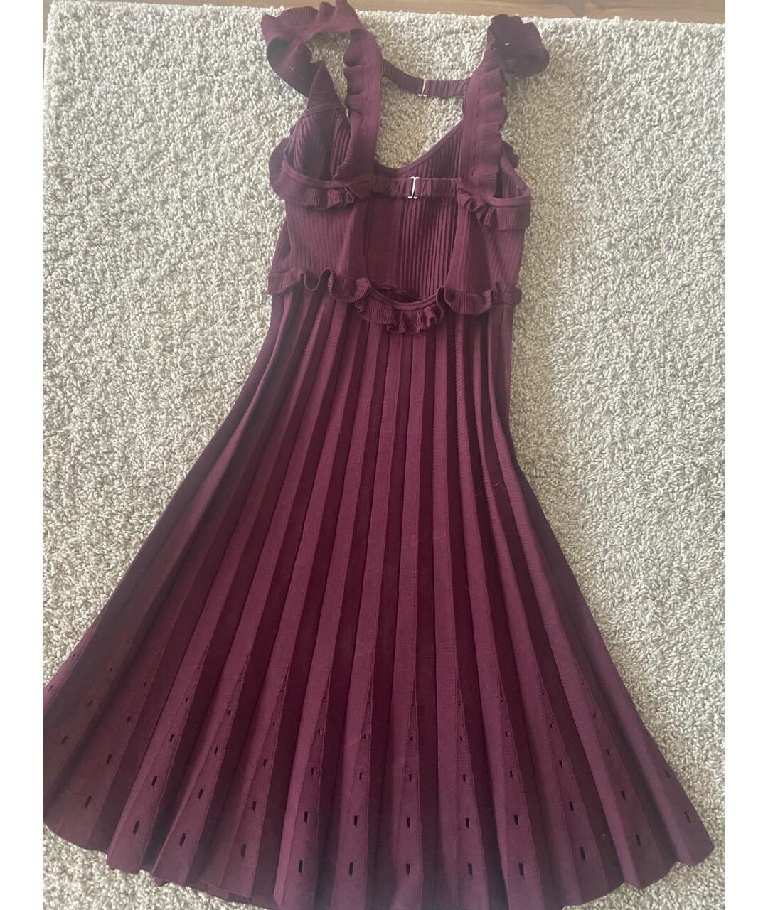 SANDRO Бордовое вискозное коктейльное платье, фото 2