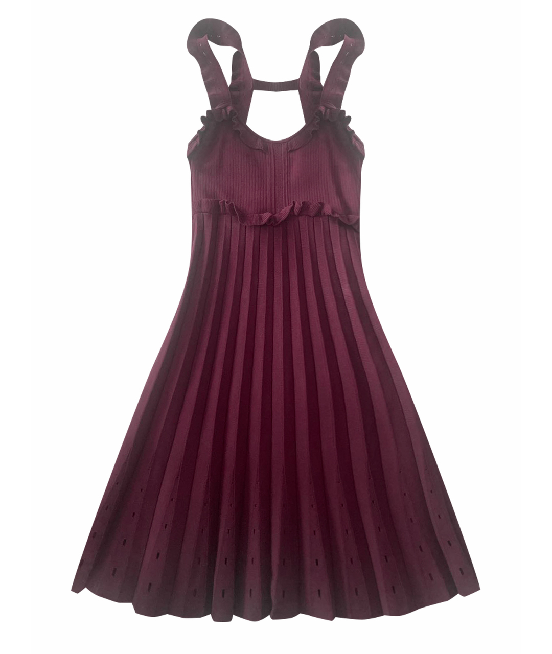 SANDRO Бордовое вискозное коктейльное платье, фото 1