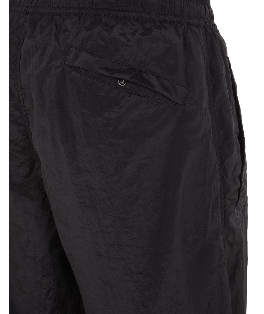 STONE ISLAND Черные полиамидовые повседневные брюки, фото 4