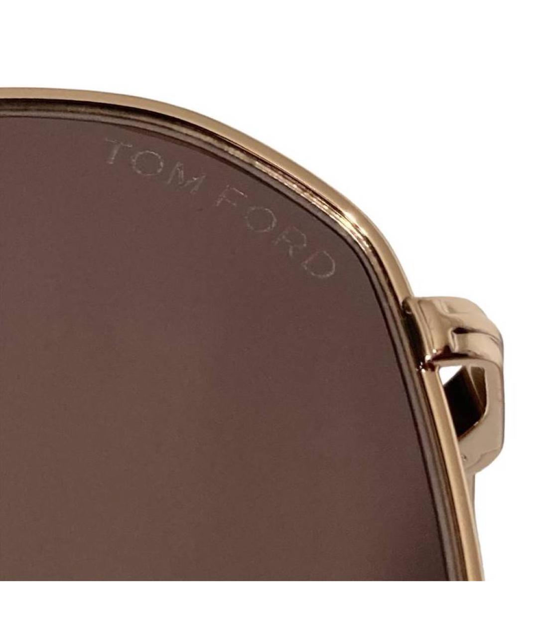 TOM FORD Золотые металлические солнцезащитные очки, фото 3