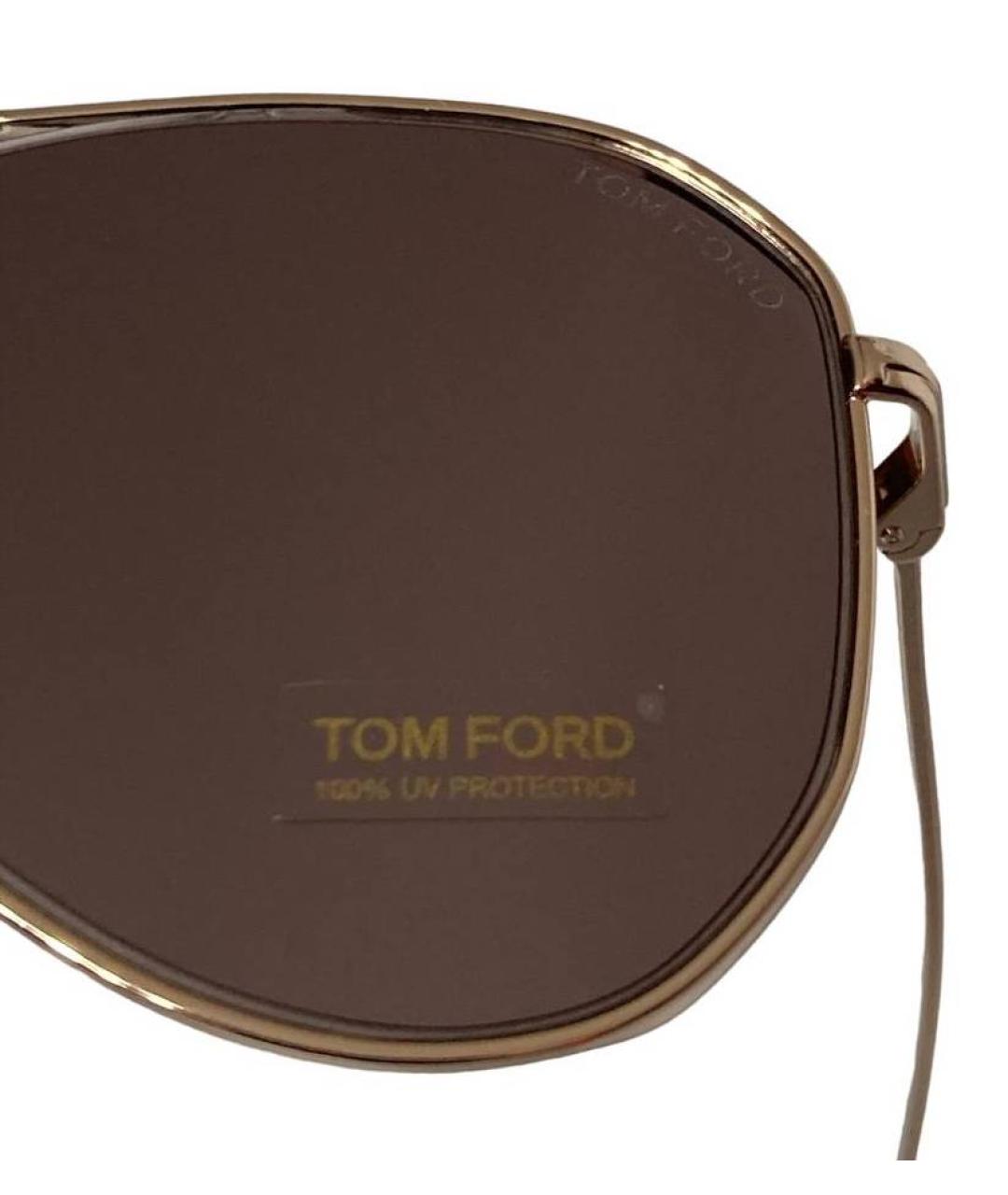 TOM FORD Золотые металлические солнцезащитные очки, фото 6
