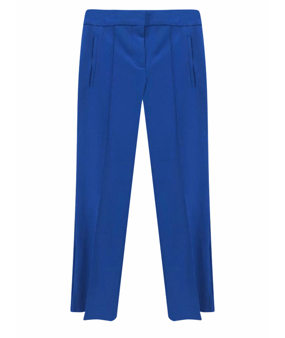 SPORTMAX Синие вискозные прямые брюки, фото 1