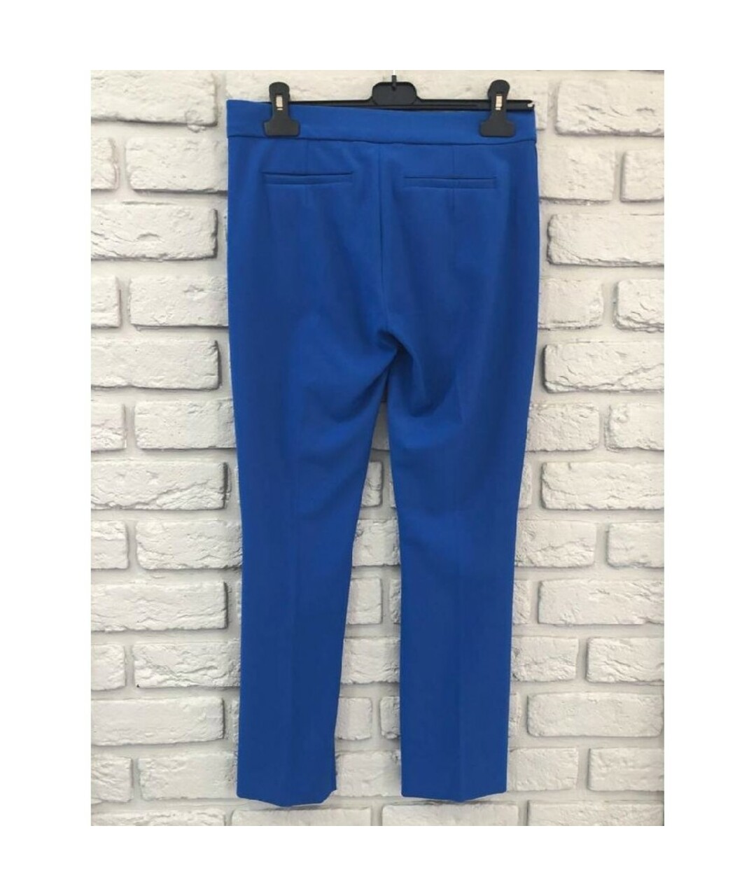 SPORTMAX Синие вискозные прямые брюки, фото 2