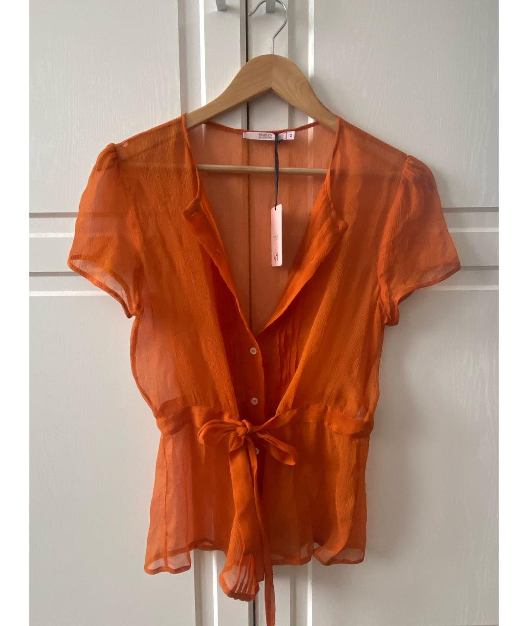 RED VALENTINO Оранжевая шелковая блузы, фото 2