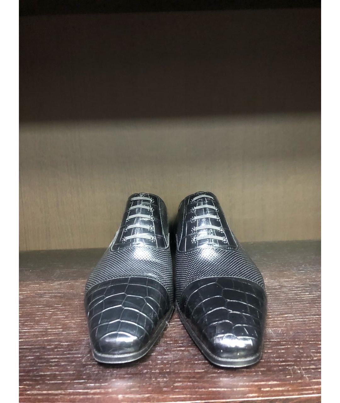 STEFANO RICCI Черные кожаные туфли, фото 2