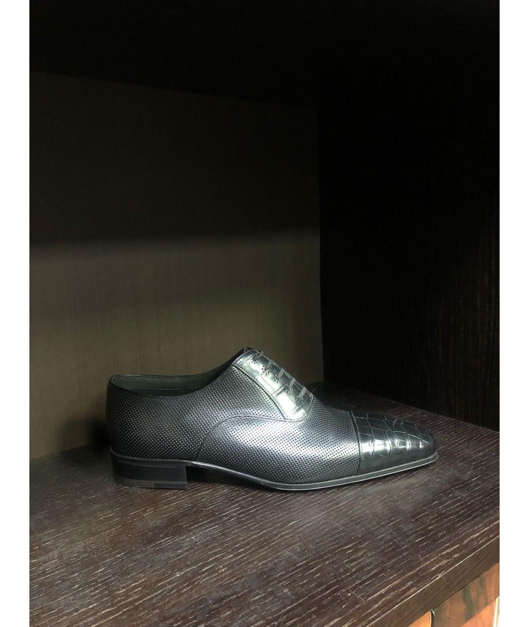 STEFANO RICCI Черные кожаные туфли, фото 5