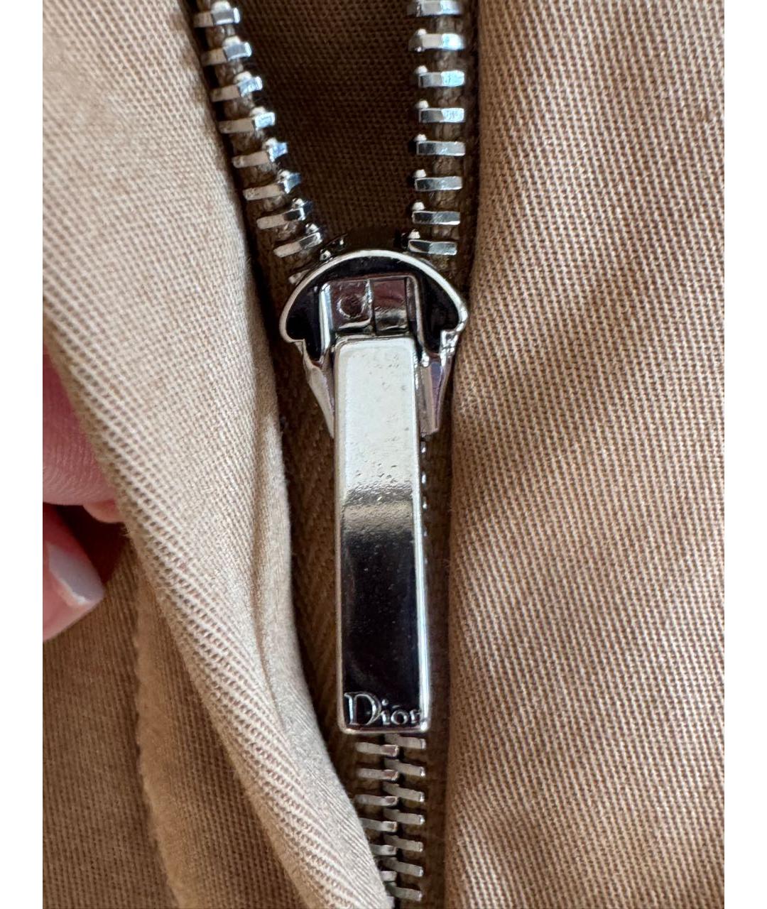 CHRISTIAN DIOR Горчичные хлопковые прямые брюки, фото 6