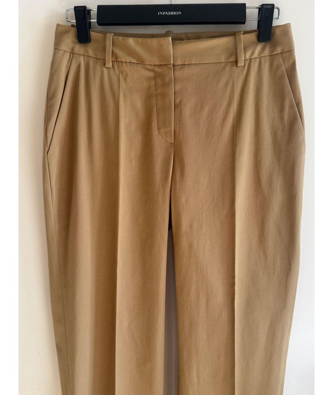 CHRISTIAN DIOR Горчичные хлопковые прямые брюки, фото 3