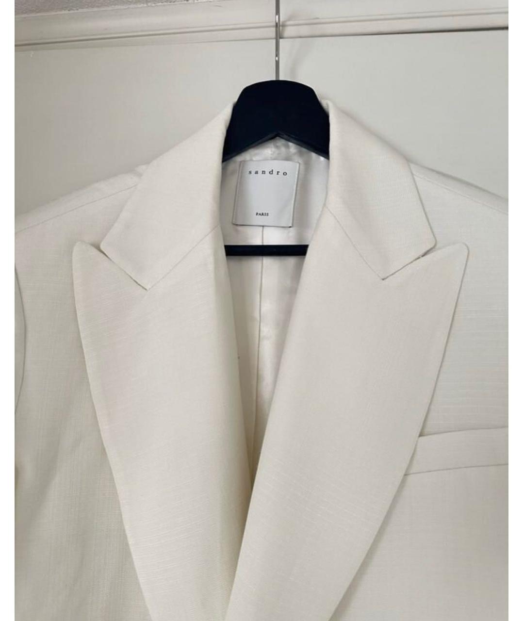 SANDRO Белый вискозный жакет/пиджак, фото 3