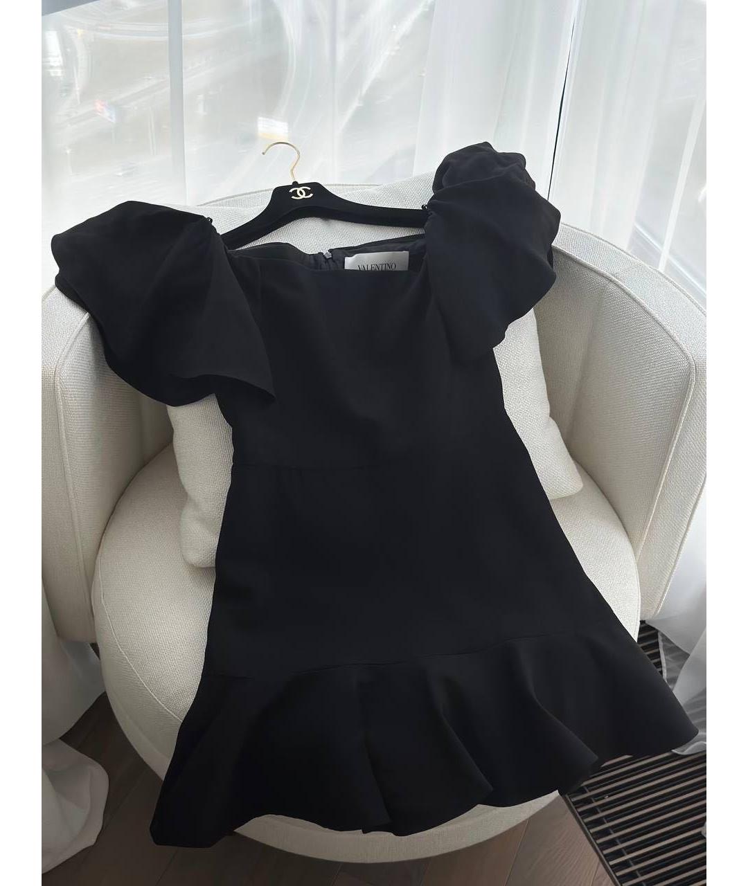 VALENTINO Черное шерстяное коктейльное платье, фото 8