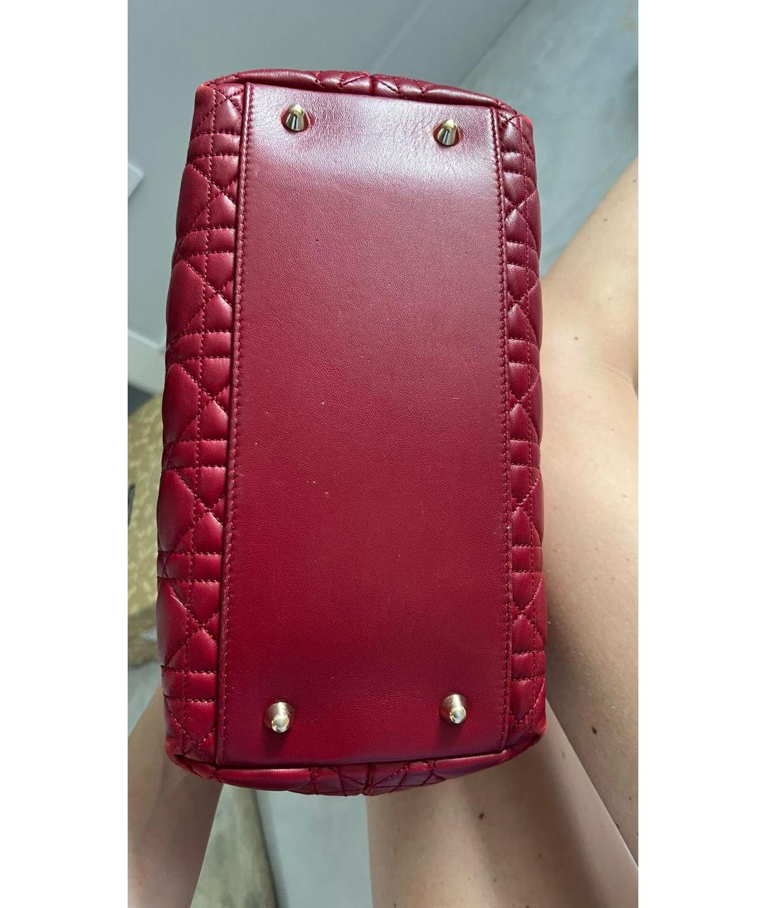 CHRISTIAN DIOR PRE-OWNED Красная кожаная сумка с короткими ручками, фото 7